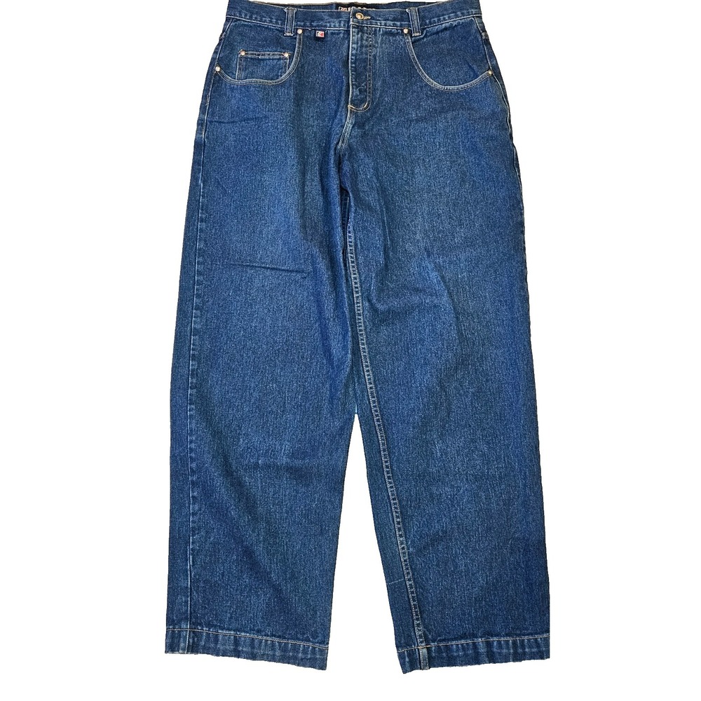 Kani Jeans Mens 36 Blue Denim Straight Leg Hip Hop Streetwear Jeans Made in USA